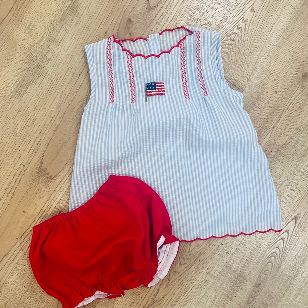 Patriotic Kids Matching Set - Red and White